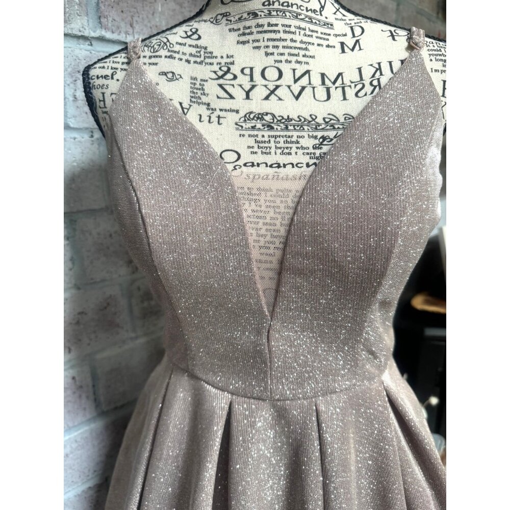 B. Darlin Rose Shimmer Mesh Prom/Party Dress Womens/Junior 3/4 W/Pockets Short - Picture 3 of 8